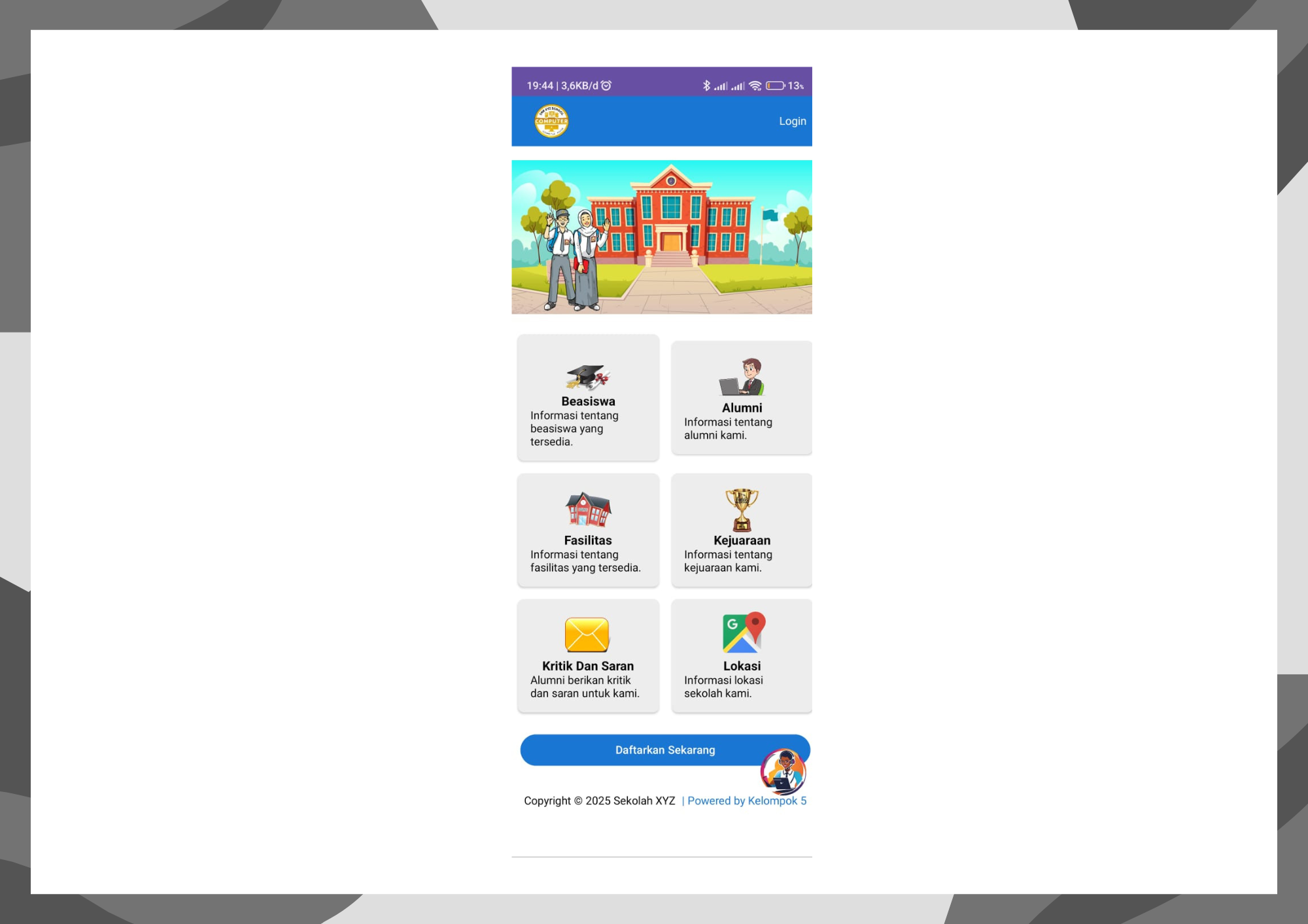 Aplikasi CRM Sekolah XYZ